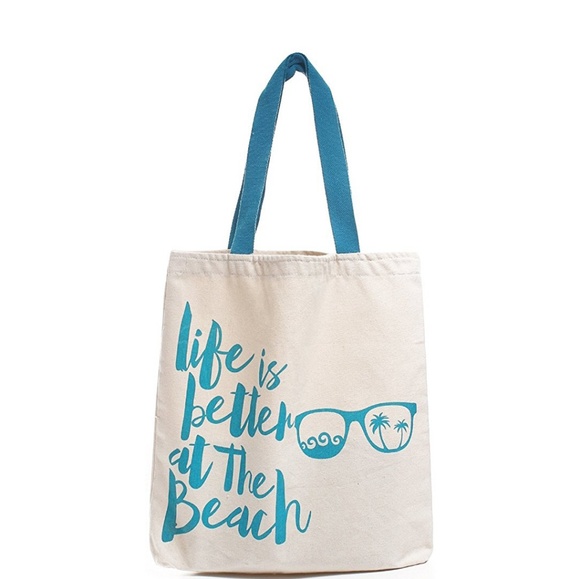 Handbags - Life is Better at the Beach Canvas Tote